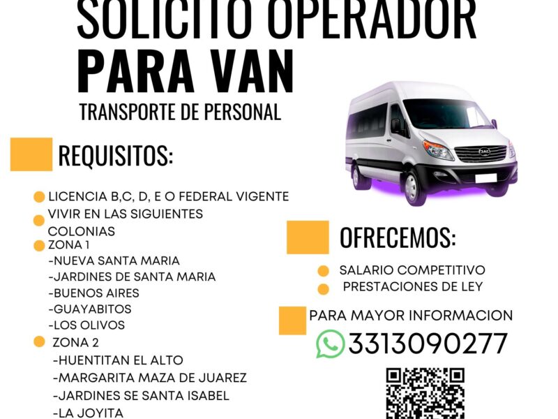 Empleo Operador para Van